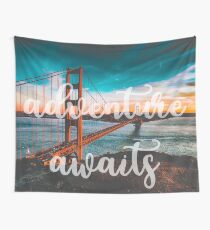 ADVENTURE AWAITS - wall tapestry - travel - water - landscape nature photography tapestries love Wall Tapestry
