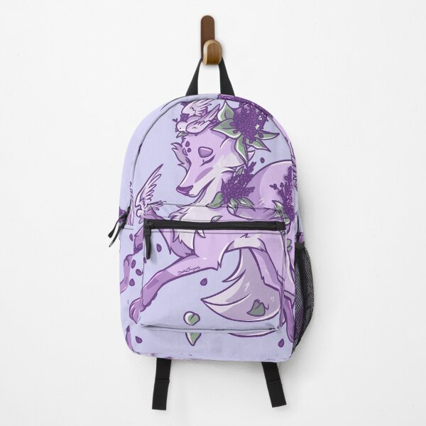 Item preview, Spring Lilac Flower Purple Fox surrounded by mourning dove birds designed and sold by DoodleDragoons.