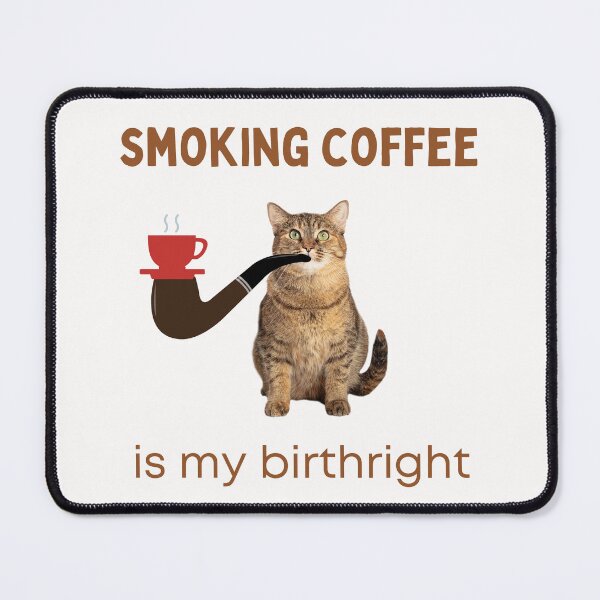 Item preview, Smoking Coffee Is My Birthright | Smoking Cat | Cat Cigar | Funny Cat designed and sold by CosmicStory.