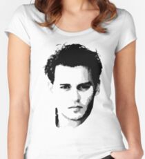 johnny depp t-shirt Women's Fitted Scoop T-Shirt