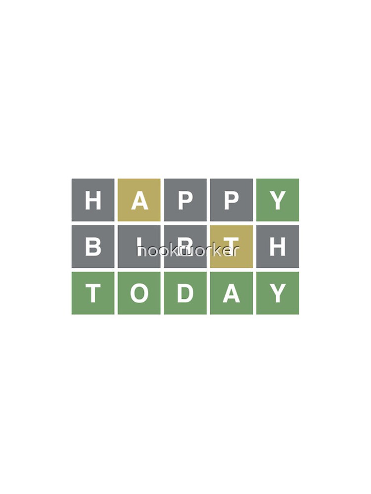 Imagen 4 de 4, Funda de iPhone con la obra Wordle feliz cumpleaños hoy, cumpleaños de Wordle, diseñada y vendida por nookworker.