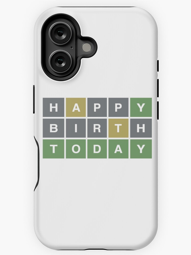 Imagen 1 de 4, Funda de iPhone con la obra Wordle feliz cumpleaños hoy, cumpleaños de Wordle, diseñada y vendida por nookworker.