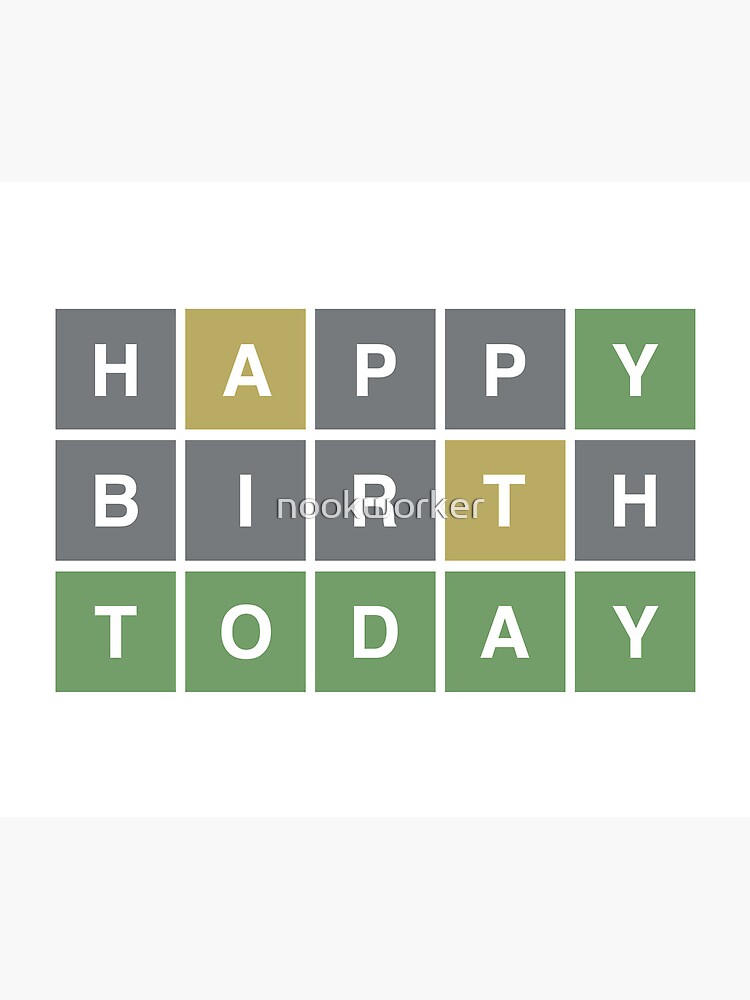 Imagen 5 de 5, Alfombrilla de ratón con la obra Wordle feliz cumpleaños hoy, cumpleaños de Wordle, diseñada y vendida por nookworker.