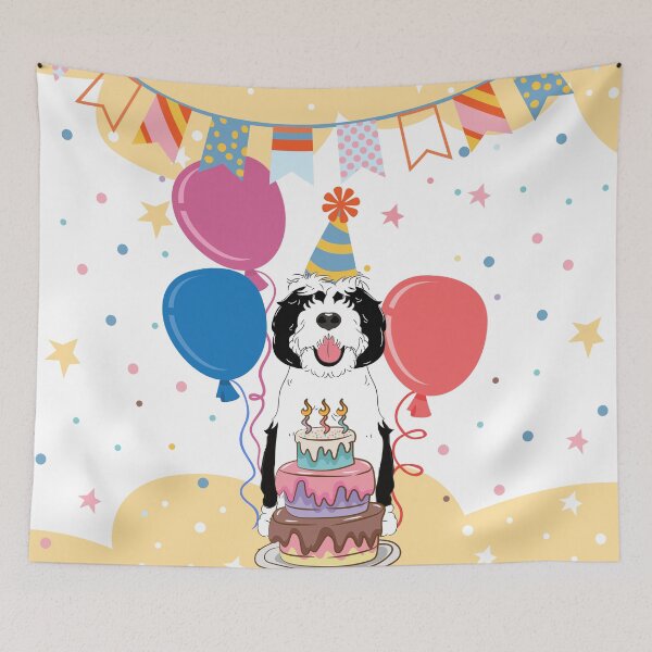 Item preview, Happy Birthday Sheepadoodle 1 designed and sold by Lulupainting.