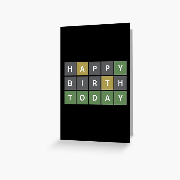 Vista previa del artículo con la obra «Feliz cumpleaños hoy Wordle Style», diseñado y vendido por nookworker.