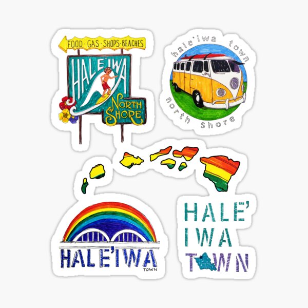 Hale'iwa Sign Drawing - STICKER PACK / MAN Sticker