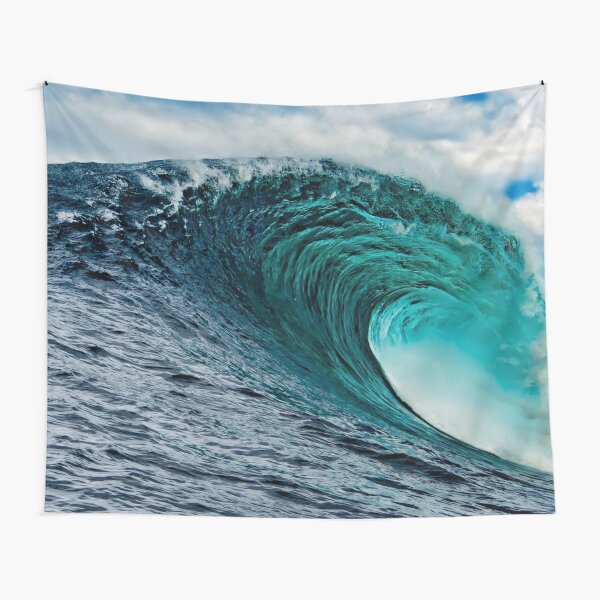Surfer riding a giant sea wave, Swimming, Adventure, Waves, Surfing Tapestry