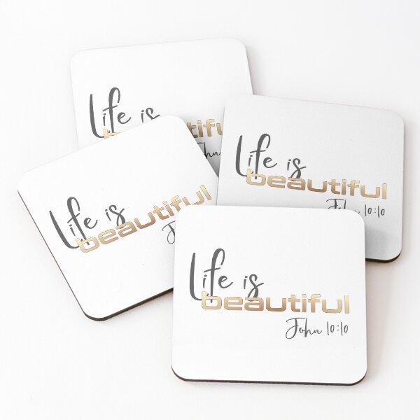 Item preview, Christian Design - Life is Beautiful - John 10:10 designed and sold by simplydesignart.