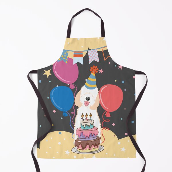 Item preview, Happy Birthday White Cream Goldendoodle Dog designed and sold by Lulupainting.