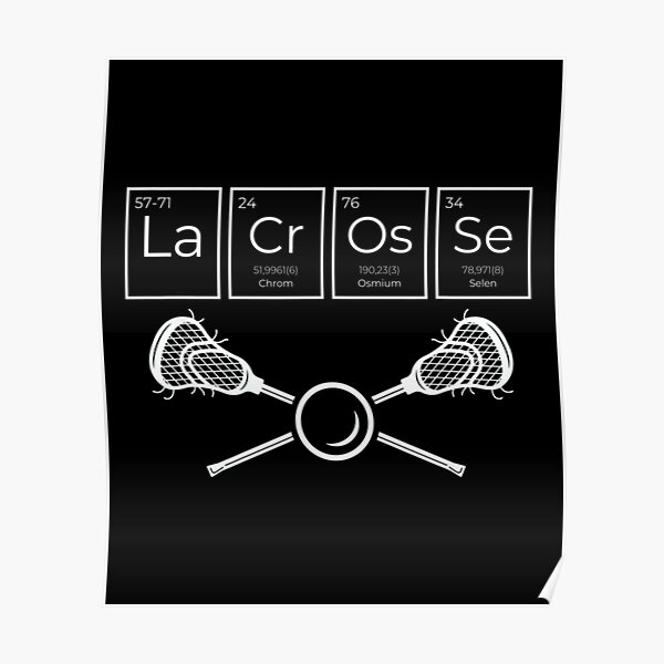 "Lacrosse Sports Periodic Table of Elements Lax Player Funny" Poster