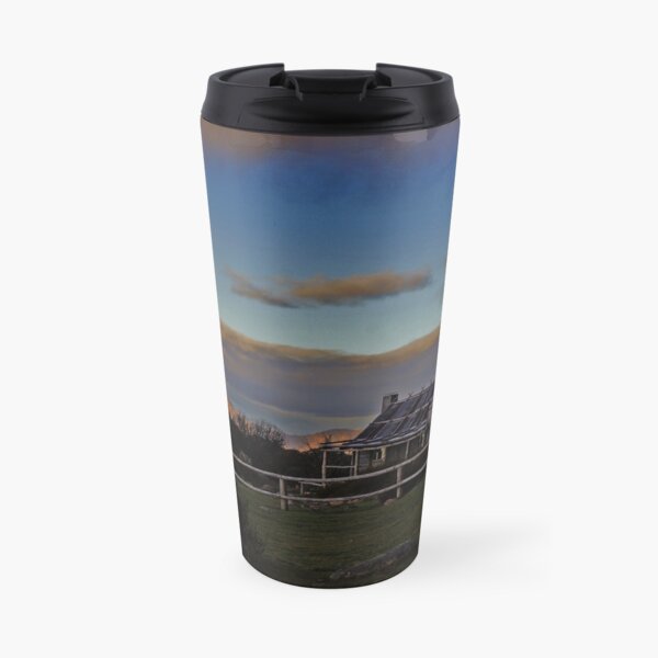 Rainbow over the hut Travel Mug