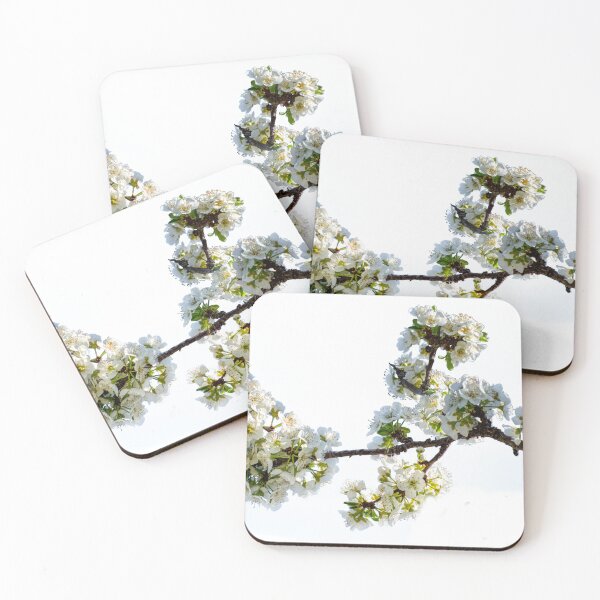 Item preview, White cherry blossom covering a branch designed and sold by janesg.