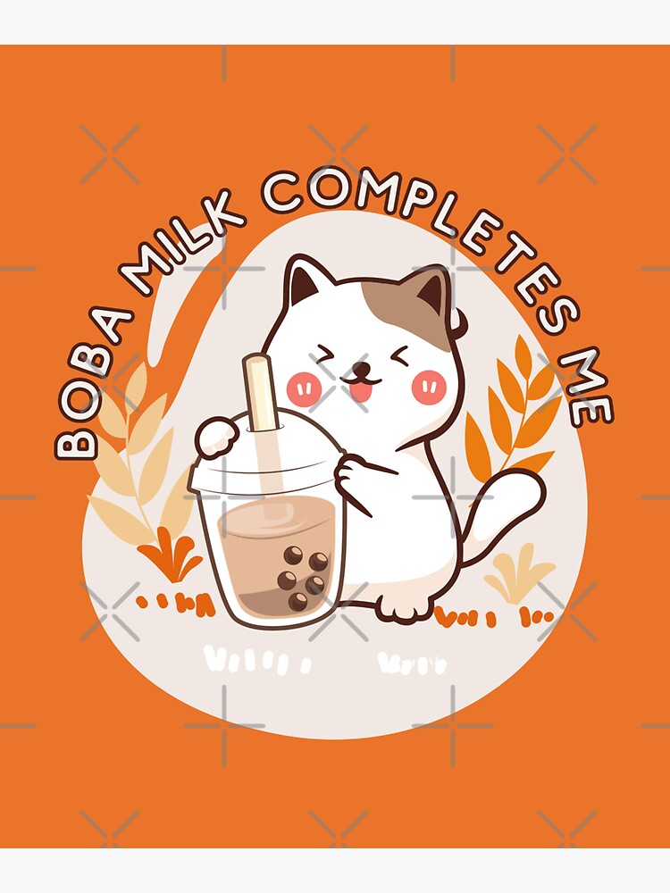 Boba milk tea with glasses Sticker for Sale by c4k5llc