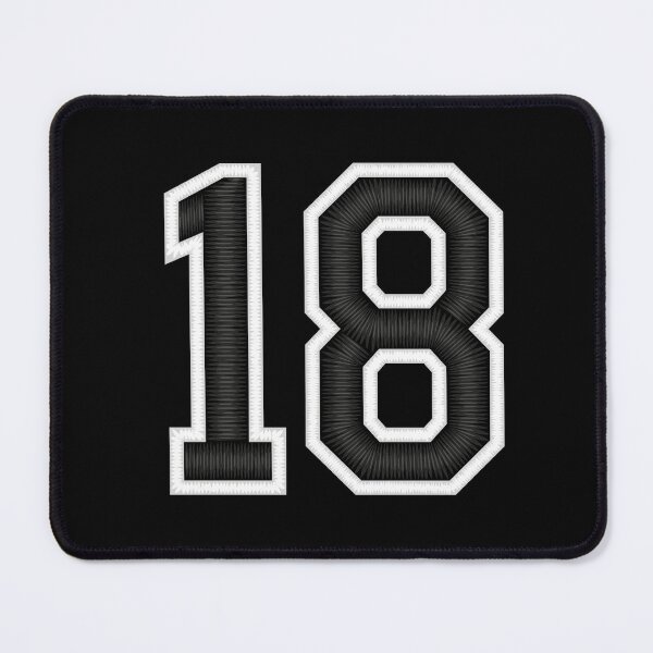 Item preview, 18 Black Jersey Sports Number eighteen Football 18 designed and sold by elhefe.