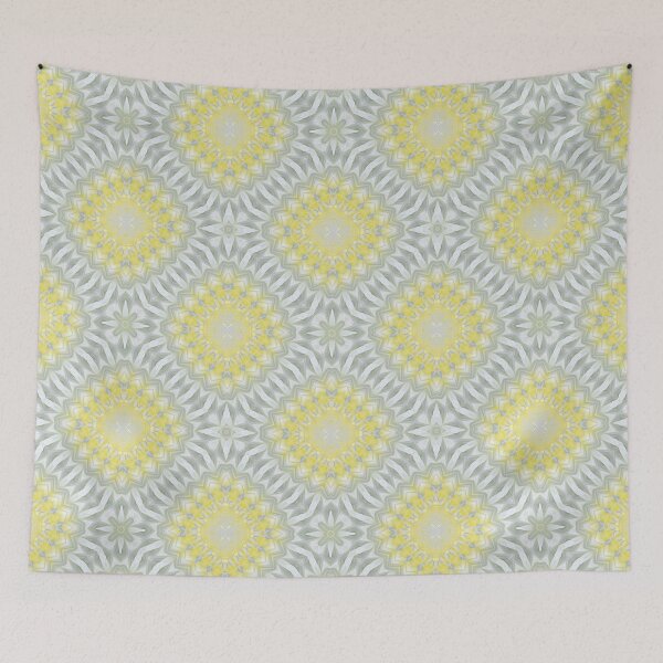 Item preview, Lemon and Grey Medallions 2 designed and sold by JillyBeanDesign.