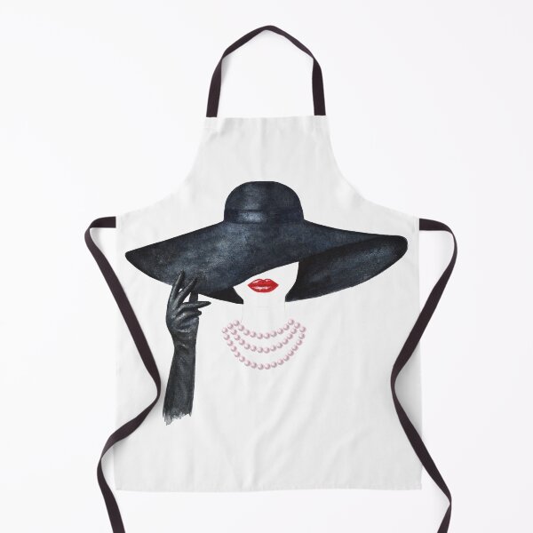 Item preview, beautiful desi lady red lipstick black hat pink pearls necklace designed and sold by Tshirtk.
