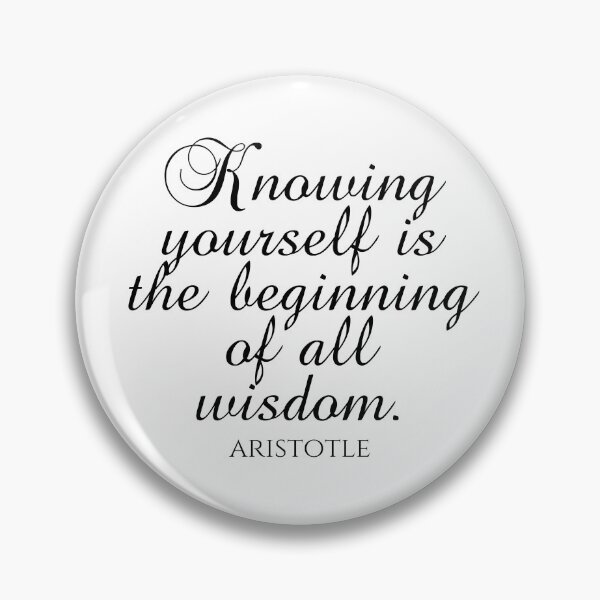 Item preview, Aristotle Quote - Knowing Yourself Is The Beginning Of All Wisdom - Black designed and sold by PhiloJourney.