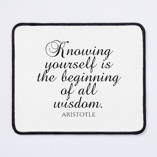 Item preview, Aristotle Quote - Knowing Yourself Is The Beginning Of All Wisdom - Black designed and sold by PhiloJourney.