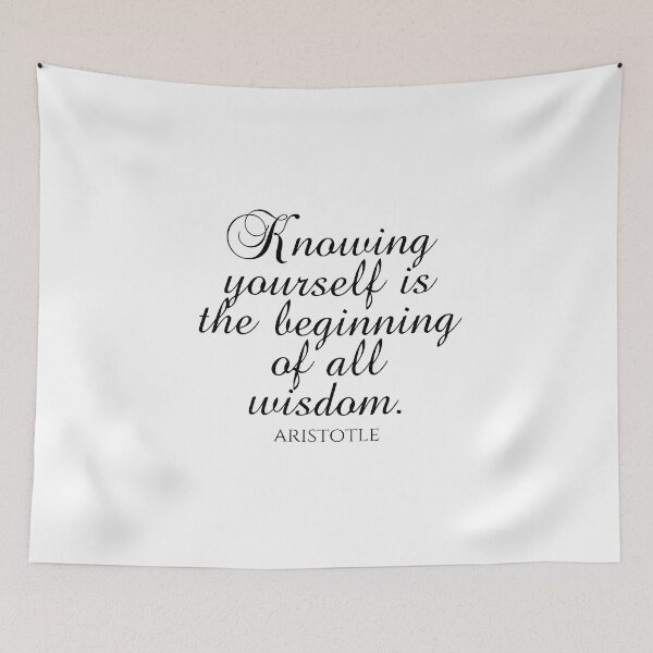 Item preview, Aristotle Quote - Knowing Yourself Is The Beginning Of All Wisdom - Black designed and sold by PhiloJourney.