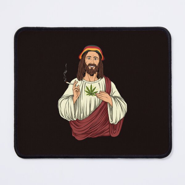 Item preview, Weed Smoking Jesus Christ - Cannabis Stoner THC Essential T-Shirt designed and sold by RicoStiekel.