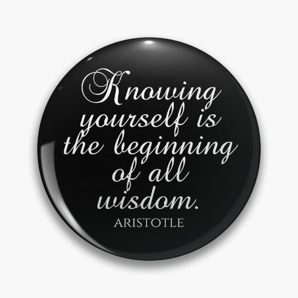 Item preview, Aristotle Quote - Knowing Yourself Is The Beginning Of All Wisdom - Black designed and sold by PhiloJourney.