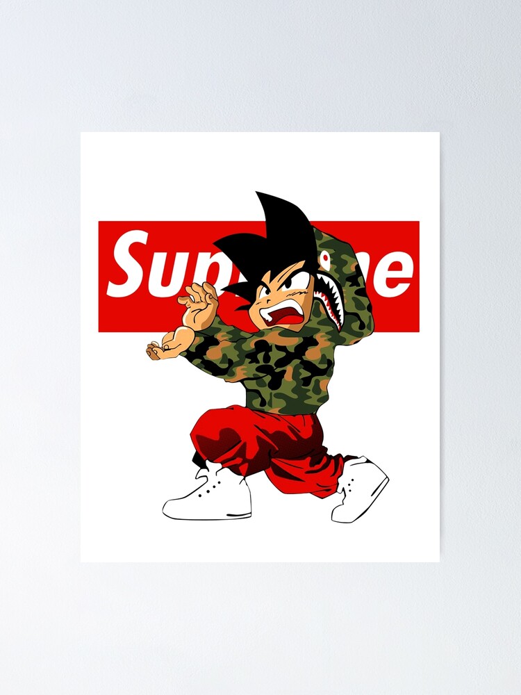 Download Supreme Drip Logo With Son Goku Wallpaper