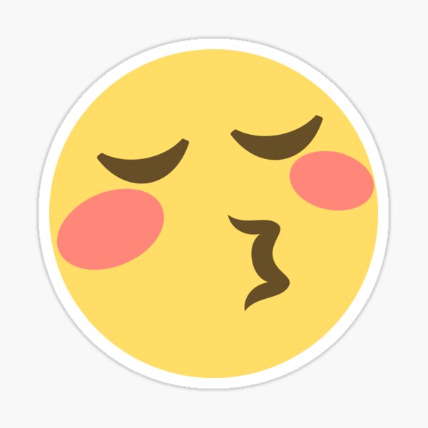 "Emoji Kissing Face With Closed Eyes" Sticker by roarr Redbubble