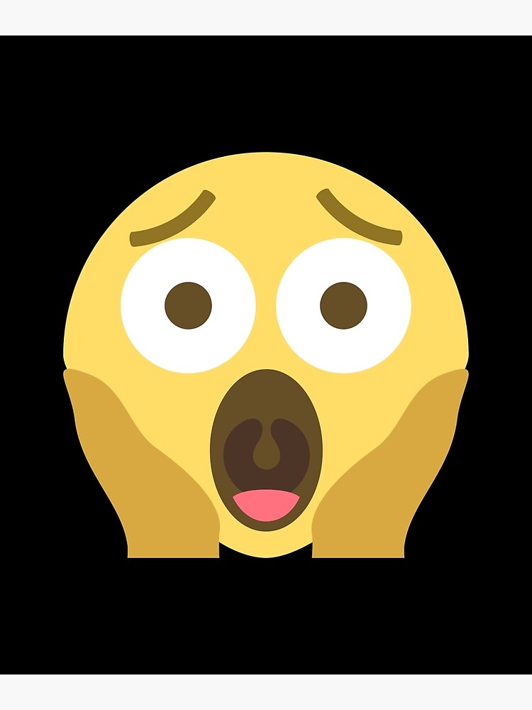 Face screaming in fear emoji clipart. Free download transparent