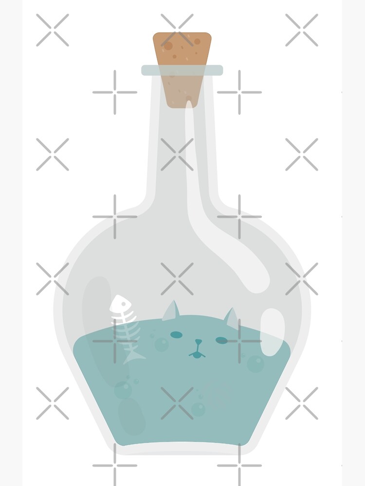 Póster «Poción de gato líquida cian» de CozyLair | Redbubble