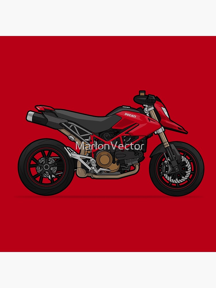 Ducati Hypermotard 1100s Red Poster For Sale By Marlonvector Redbubble