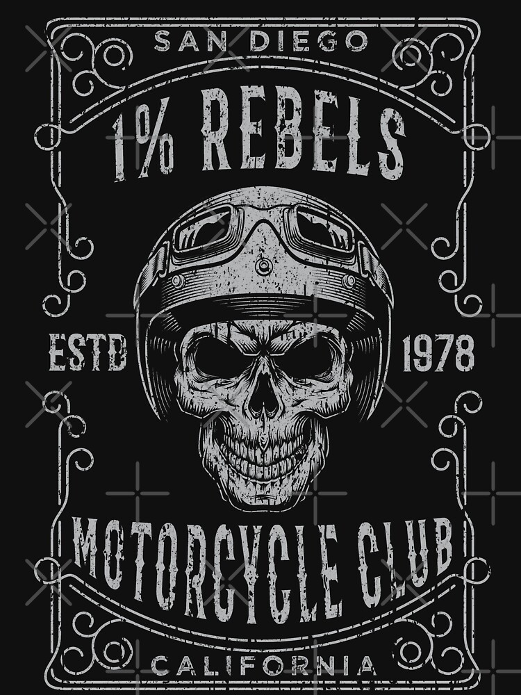 One Percent Rebels, San Diego Motorcycle Biker Club Logo Skull