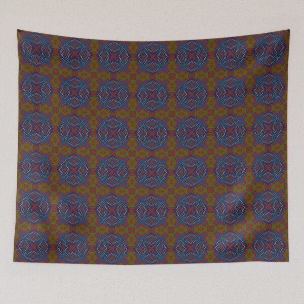 Item preview, African print Colorful dark blue, green, and brown  colors.  designed and sold by NaniniDesigns.