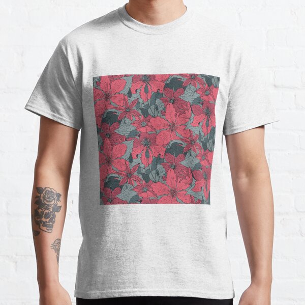Hand Drawn clematis flowers Classic T-Shirt