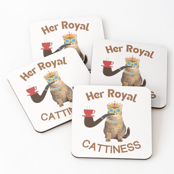 Item preview, Her Royal Cattiness | Coffee Cat | Smoking Cat | Cat Cigar | Funny Cat designed and sold by CosmicStory.