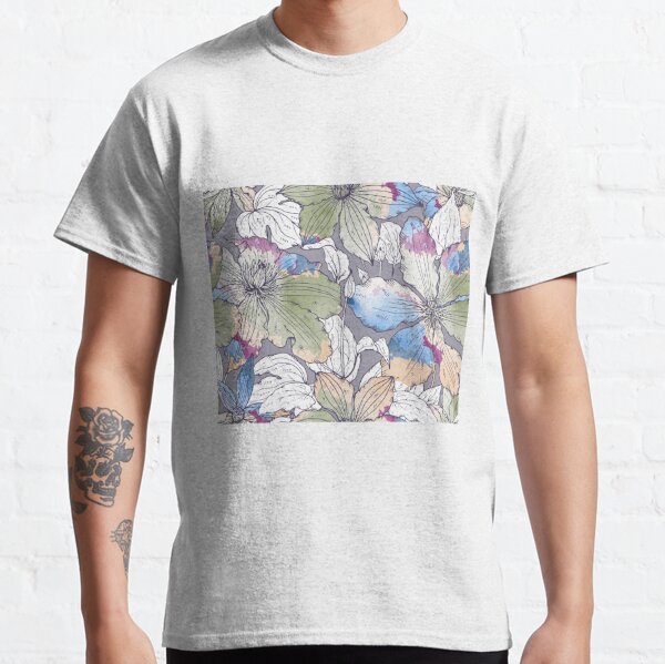 Colourful clematis flowers design Classic T-Shirt