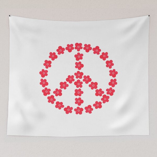 Item preview, A peace sign laid out of flowers. Watercolor illustration. designed and sold by Trilisti.
