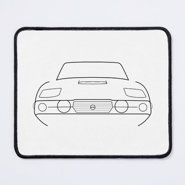 Artikelvorschau, Saab Sonett III 1970er Jahre Oldtimer schwarze Umrissgrafik entworfen und verkauft von soitwouldseem.