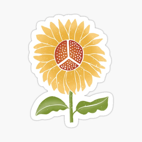 Peace Sunflower Sticker