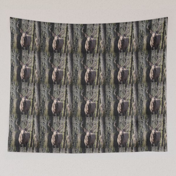 Item preview, Red Deer Stag Portrait Winter Forest designed and sold by Imladris01.