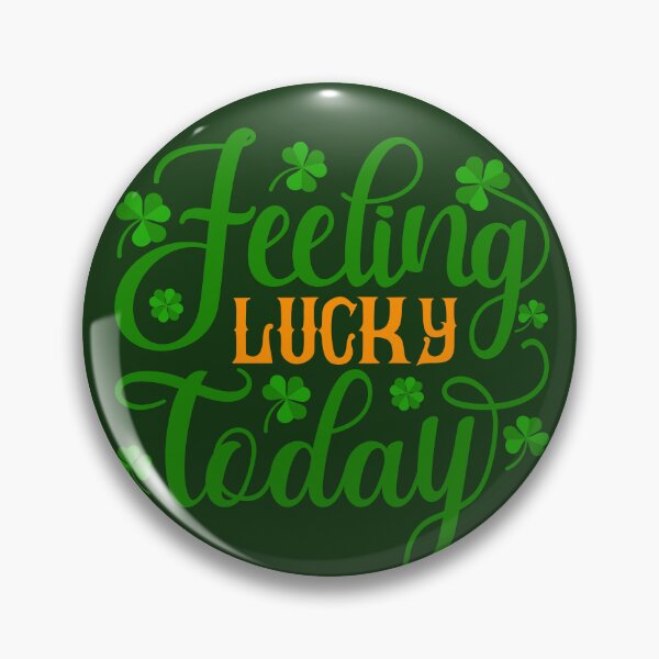 Item preview, Feeling Lucky Today St. Patrick's Day Quote with irish shamrocks and clovers in green color designed and sold by Denis Epanov.