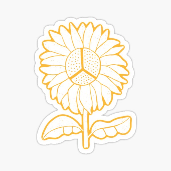 Peace Sunflower - Yellow Sticker