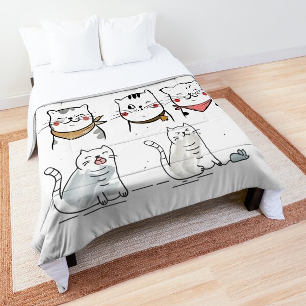 cute cat sticker pack Comforter