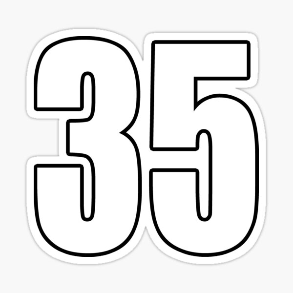 35 number number football Sticker by GeogDesigns | Redbubble