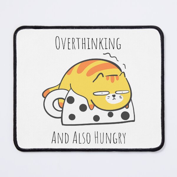 Item preview, Overthinking and Also Hungry Cute Tabby Cat designed and sold by quinellie.