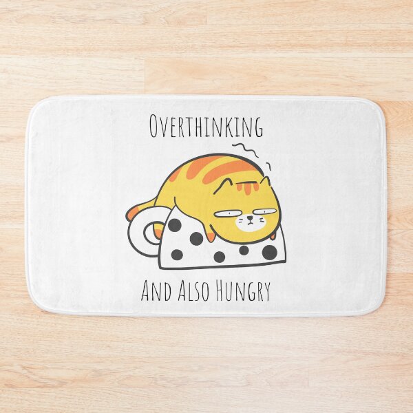 Item preview, Overthinking and Also Hungry Cute Tabby Cat designed and sold by quinellie.