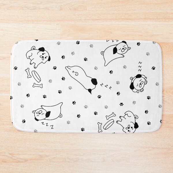 Item preview, Cute sleeping pug puppy pattern designed and sold by high5doodle.