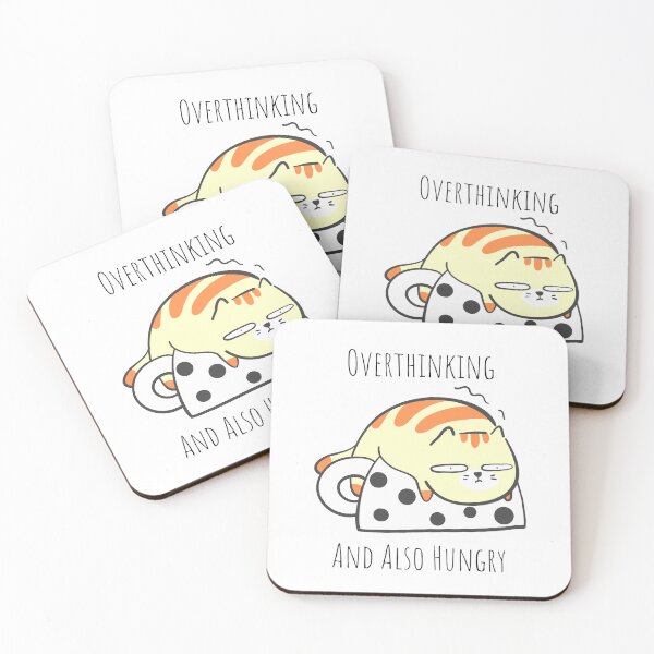 Item preview, Overthinking and Also Hungry Cute Cream Colored Tabby Cat designed and sold by quinellie.
