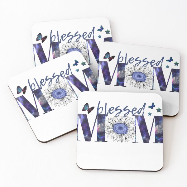 Item preview, Blessed mom blue cosmos and butterflies designed and sold by Anna-Kik.