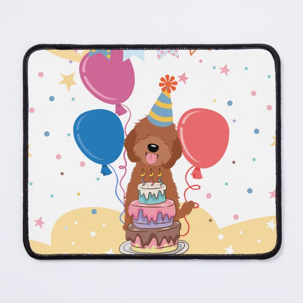 Item preview, Happy Birthday Red Ruby Cockapoo Cavapoo Cavoodle designed and sold by Lulupainting.