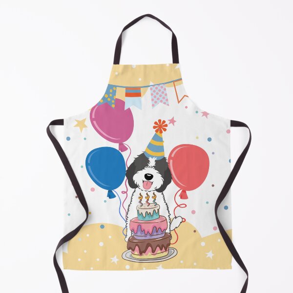 Item preview, Happy Birthday Black White Parti Cockapoo Cavapoo Cavoodle designed and sold by Lulupainting.